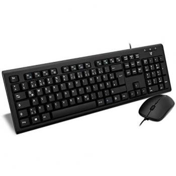Videoseven - V7 Conjunto de Teclado y ratón USB con Cable y Adaptador ps2 †“ de