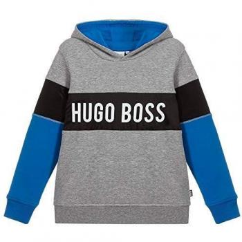 BOSS Hugo Sudadera con Capucha con Logotipo de Panel para niños 16 Years Grey