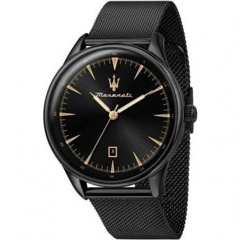 Maserati Tradizione Black Quartz Men's Watch 44mm Stainless Steel 100M