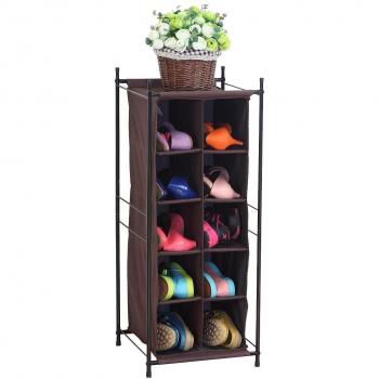 StorageManiac Zapatero con capacidad para 10 pares de zapatos, con compartimentos reforzados, de fácil instalación. Medidas 35 x 35 x 87 cm