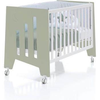 Cuna de colecho 2 en 1 Alondra Omni convertible en escritorio verde-oliva (60 x 120 cm)