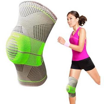 Rodillera Deportiva Edifit Amarilla XL con Soporte para Menisco y Ligamentos, Compresión Ajustable, Estabilizadores Laterales y Almohadilla de Gel