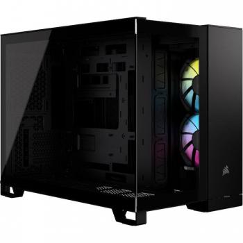 Corsair Torre Micro-ATX 2500X LINK Negro Cristal Templado con iluminación RGB y panel de cristal templado