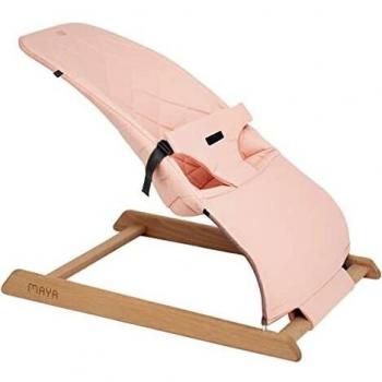 Olmitos – Hamaquita de bebé Maya - Madera de Haya Natural – Mecedora con arnés Acolchado y Ajustable
