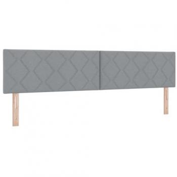 Cabecera LED Plegable con Diseño de Bloques de Diamante en Gris Claro, 200 cm de Tela