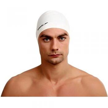 Speedo Plain Flat Gorro de Natación, Unisex, Blanco, Talla única