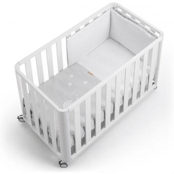 Cotinfant Doco Sleeping Bear Cuna de Colecho 120x60cm con Textil Oso Gris y Blanco