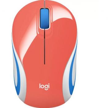 Mini Mouse Logitech Ãptico M187, InalÃ¡mbrico, USB, 1000DPI, Coral 910-005362