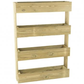 Jardinera Vertical de Madera FSC para Huerto Urbano 4 Baldas 100x70x16.4 cm 28L