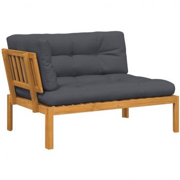 Acacia Wood Garden Pallet Corner Sofa with Cushions
