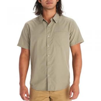 Camisa Marmot Aerobora manga corta hombre color gris verdoso, talla S