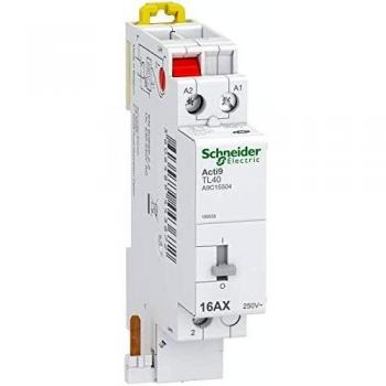 Telerruptor Schneider Electric A9C15504 TL iC40 1P 16A, Relé de potencia 1 polo, bobina 230V AC, Carril DIN