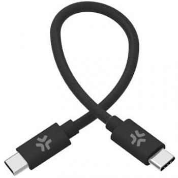 Cable USB-C a USB-C trenzado negro 30 cm, carga rápida 60 W, compatible con cargadores y Powerbanks