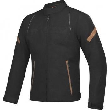 Ixon Chaqueta de Moto Striker Retro Negra y Marrón, textil impermeable, talla 3XL