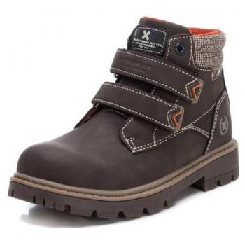Botín Infantil XTI 150997 Marrón con Velcro y Cierre de Cremallera, Talla 34, Casual y Plano