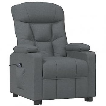 Sillón reclinable eléctrico de tela gris oscuro