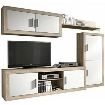 HomeSouth - Mueble de Comedor, Salon Modelo Ambar, Acabado Color Cambria y Blanco, Medidas: 248 cm de Ancho