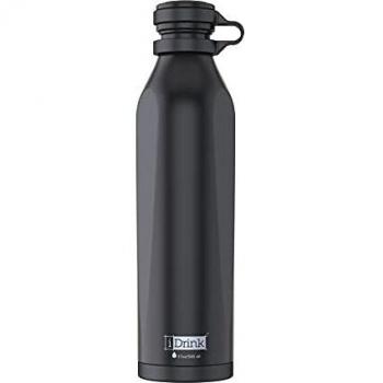 IDRINK® - b-evo Botella térmica revolucionaria, 3 paredes, botella de acero inoxidable con doble tapón, 500 ml