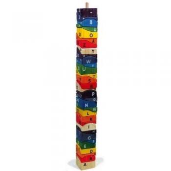 Small Foot Design 8408 Mega-Tower - Puzzle de Bloques de Madera en Forma de Torre