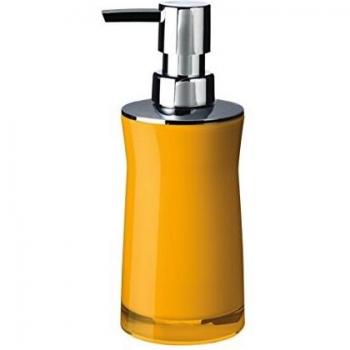 Ridder dispensador de jabón Discoteca, acrílico, Amarillo, 6,5 x 6,5 x 19 cm