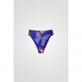 Bajo de bikini para mujer Desigual Alana I - Azul con estampado