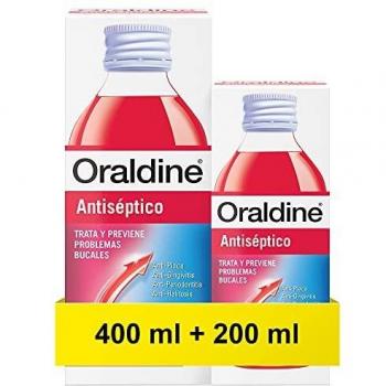 Oraldine 1717146 Colutorio Antiséptico, 400 Mililitros + 200 MIlilitros