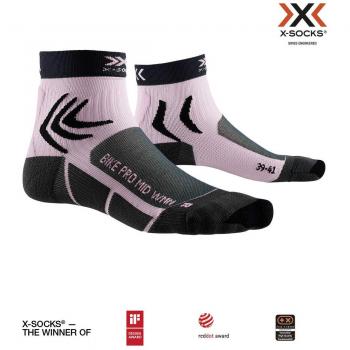 X-Socks Bike Pro Women Socks, Mujer, Charcoal/Magnolia Purple, 37-38