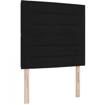 Cabecero LED con tiras de luces LED negro 100 cm tela