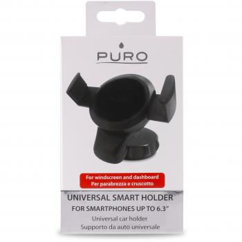 Puro SH2 - Soporte de coche para móviles de hasta 6.3, negro