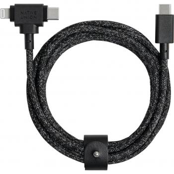 Cable USB Belt Duo 1,5 m USB C a USB C/Lightning Negro