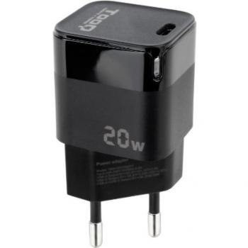 TooQ TQWC-PD20 Cargador de Pared USB-C 20W Universal Negro Corriente Alterna Carga Rápida