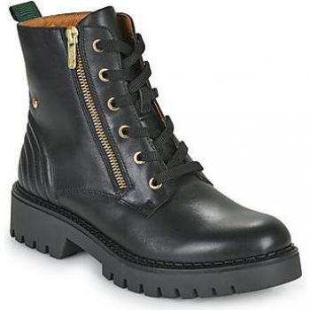 Botines Pikolinos Aviles W6P-8560 para Mujer de Piel Negros con Cordones y Cremallera Lateral