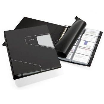 Carpeta de anillas para tarjetas de visita VISIFIX PRO A4, capacidad para 400 tarjetas, con separadores A-Z, color antracita