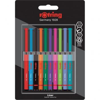 Rotring Fineliner 0,4 mm - Set de 10 colores variados
