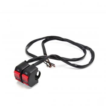 sourcing map Par 3 Cables Accesorio de Motocicleta Faro de Destello Doble Interruptor de Advertencia para 7/8 Manillar