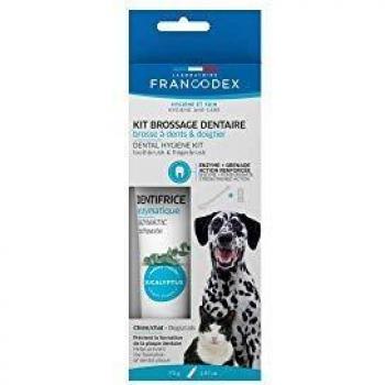Francodex Set de Higiene Dental para Perros con Cepillo y Pasta