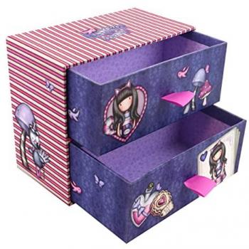 Caja de Almacenamiento Gorjuss Cheshire Cat Morado 18,3 x 15 x 9,5 cm Unisex Niños