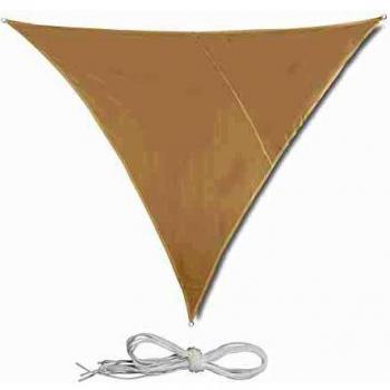 Toldo Vela Triangular Beige 4x4x4 m, Impermeable y Anti UV con Cuerdas de Soporte