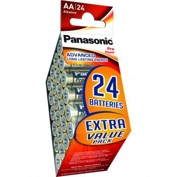 Pilas Alcalinas AA Pro Power Panasonic, Paquete de 24 Unidades, 1.5V, Alto Rendimiento