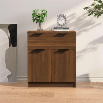 Aparador de madera multicapa roble marrón 60x30x70 cm