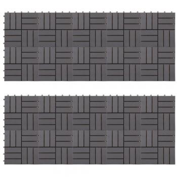 vidaXL Decking Tiles 20 pcs Grey Wash 30x30 cm Solid Acacia Wood