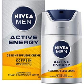 NIVEA MEN Active Energy Revitalizing Face Cream, 50 ml - Hydrating Moisturizer with Caffeine and Guarana for Men