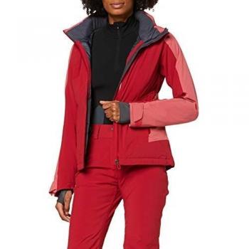 SALOMON Brilliant Jkt W Chaquetón con Capucha para esquí, Mezcla de sintéticos, Mujer, Rojo/Rosa
