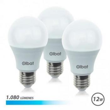 Pack de 3 Bombillas LED A60 - 12W - 1080lm - Base E27 - Luz Fría
