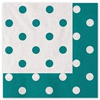 Servilletas de Papel, Diseño de Lunares, Color Agua Marina 20pz