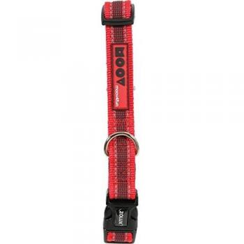 Zolux Moov - Collar Ajustable Reflectante para Perro, Color Rojo, 20 mm de Ancho y Cuello de 36 a 47 cm