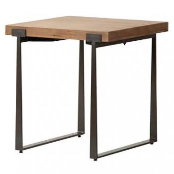 Mesita Auxiliar Adda Home de Madera y Metal Marrón/Negro 58x58x61cm - Alta Calidad