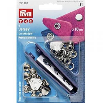 Prym Botones A Presión, Metal, Plata, 10 mm, silberfarbig, 9 Stück, 9