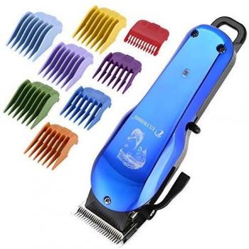 BESTBOMG Cortapelos Profesional Hombre con 8 Peines Guía,5500RPM Recargable Motor Silencioso Cuchilla Cerámica, Máquina Cortar Pelo Inalámbrico Batería 2000mAh, Recortador Pelo Barba Kit Familia