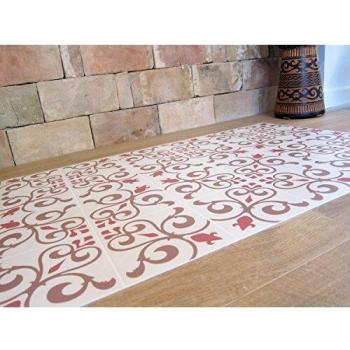 Laroom Alfombra Vinílica de Cocina Diseño Toscana, Vinilo Antiliscante, Beige, 65x100 cm